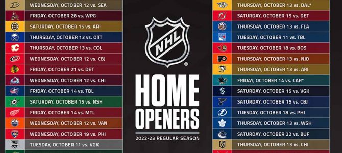 NHL Schedule 2022-23 released – Some suggested Icehopping Itineraries