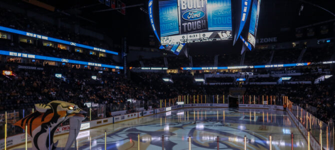 A Nashville Predators Match at the Bridgestone Arena